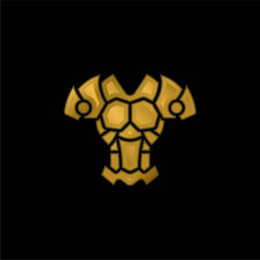 Zırhlı altın kaplama metalik simge veya logo vektörü
