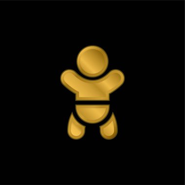 Bebek altın kaplama metalik simge veya logo vektörü