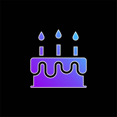 Birthday Cake blue gradient vector icon clipart