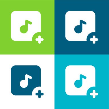 Düz dört renk simgesi seti ekle