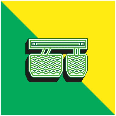 Accelerator Green and yellow modern 3d vector icon logo clipart