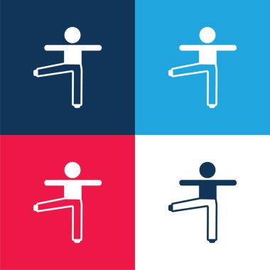 Kollar ve Bacak Uzayan Mavi ve Kırmızı Minimum Renk Simgesi