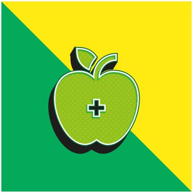 Apple Green ve sarı modern 3d vektör simgesi logosu