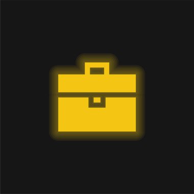 Evrak çantası sarı parlak neon simgesi