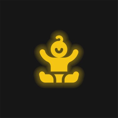 Baby yellow glowing neon icon clipart