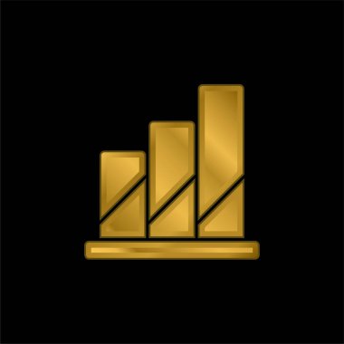 Analitik altın kaplama metalik simge veya logo vektörü