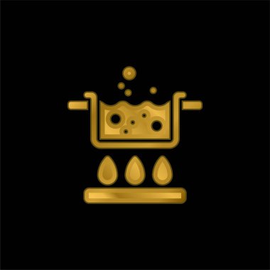 Haşlanmış altın kaplama metalik simge veya logo vektörü