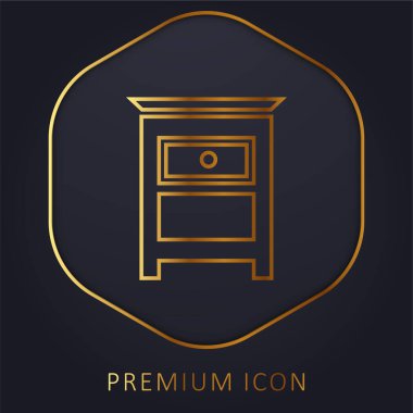 Bedroom Furniture Small Table For Bed Side golden line premium logo or icon clipart