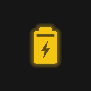Pil sarısı parlak neon simgesi