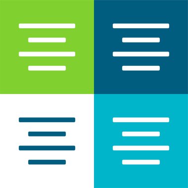 Merkezi Düzleştir 4 renk en küçük simge seti