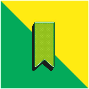 Yer imi Siyah Şekil Yeşil ve Sarı 3D vektör simgesi logosu