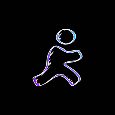 AOL Çizilmiş Logo Sapması mavi eğimli vektör simgesi