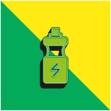 Şişe Yeşil ve Sarı Modern 3D vektör simgesi logosu