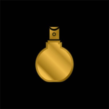 Bathroom Spray Bottle gold plated metalic icon or logo vector clipart