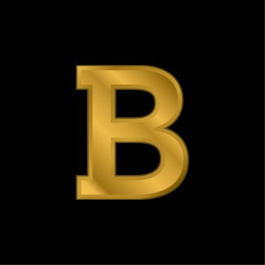 Kalın altın kaplama metalik simge veya logo vektörü