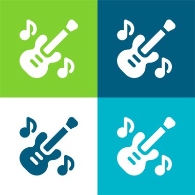 Bas Gitar Düz 4 renk en küçük simge seti