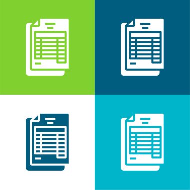 Banka Bildirimi Düz 4 renk minimal simgesi seti