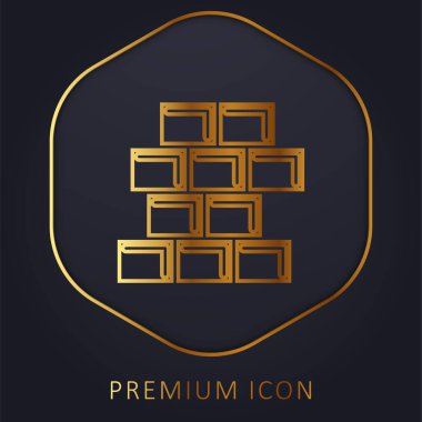 Tuğla Duvar altın çizgisi prim logosu veya simgesi