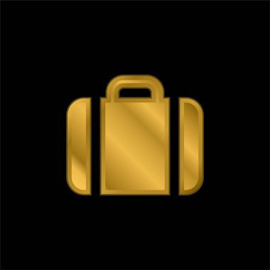 Evrak çantası altın kaplama metalik simge veya logo vektörü