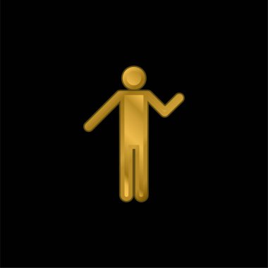 Temel Silüet altın kaplama metalik simge veya logo vektörü