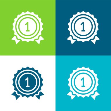 Ödül Düz 4 renk minimal simgesi seti