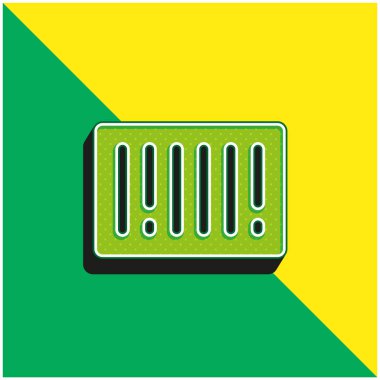 Barkod Yeşil ve Sarı Modern 3D vektör simgesi logosu