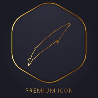 Blue Whale Shape golden line premium logo or icon clipart