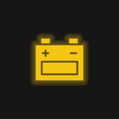 Pil sarısı parlak neon simgesi