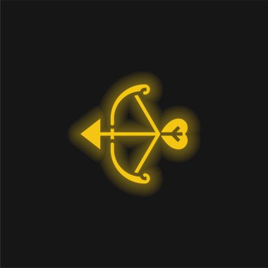 Baş sarı parlak neon simgesi