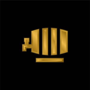 Varil altın kaplama metalik simge veya logo vektörü