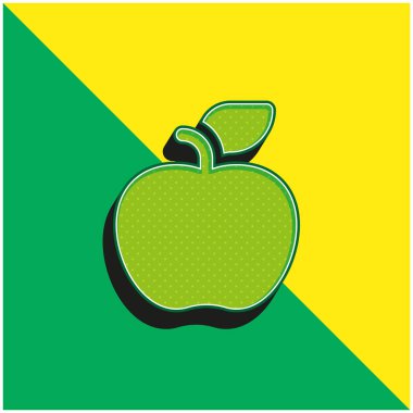 Apple Green ve sarı modern 3d vektör simgesi logosu