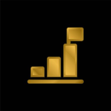 Çubuk Grafik altın kaplama metalik simge veya logo vektörü
