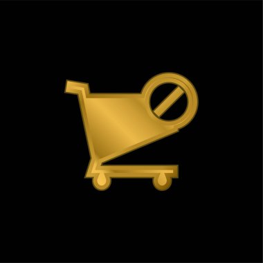 Engellenmiş Alışveriş Aracı E Ticaret Sembol altın kaplama metalik simge veya logo vektörü