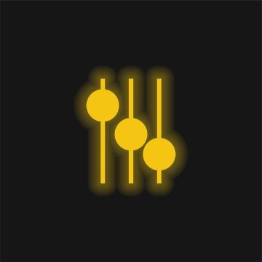 Ses Karıştırıcı Sarı parlak neon simgesini kontrol eder