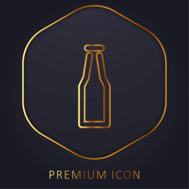 Şişe altın çizgisi prim logosu veya simgesi