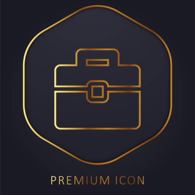 Evrak çantası altın çizgi prim logosu veya simgesi