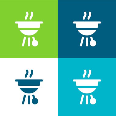 Barbekü Düz Renk en az simge seti