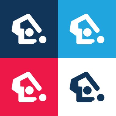 Sanatsal jimnastik mavi ve kırmızı dört renk simgesi seti