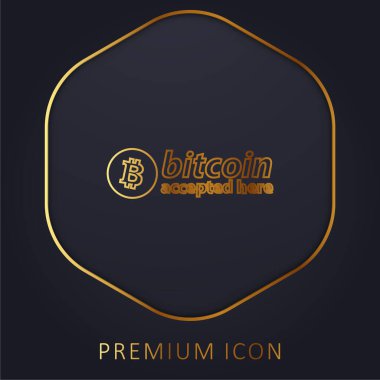 Bitcoin Kabul Edildi Logo Altın Hat prim logosu veya simgesi