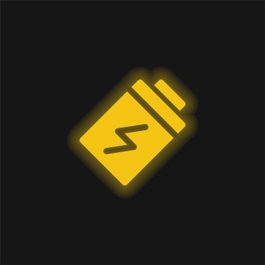Pil sarısı parlak neon simgesi