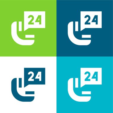 24 Saat Düz Renk en az simge seti