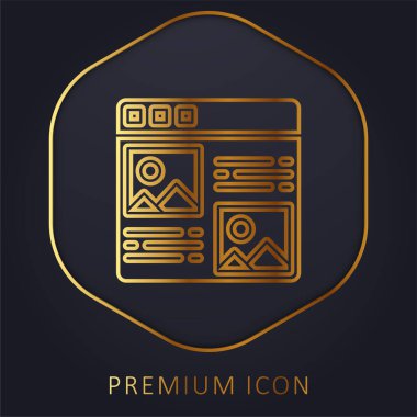 Madde altın çizgi premium logosu veya simgesi