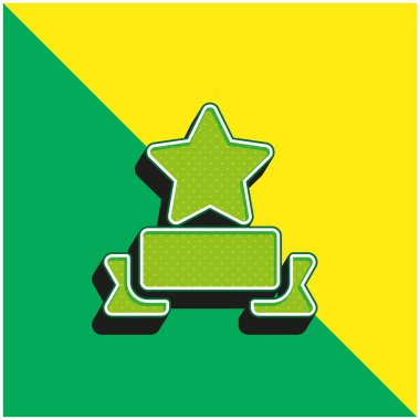 Ödül Yeşil ve Sarı Modern 3D vektör simgesi logosu