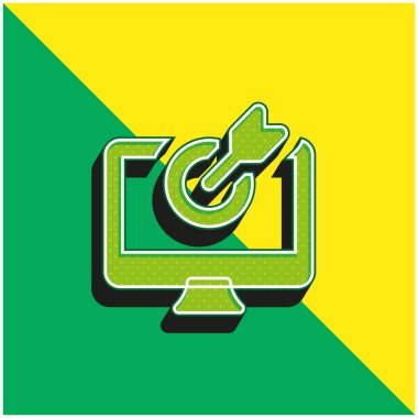 Arrow Green and yellow modern 3d vector icon logo clipart