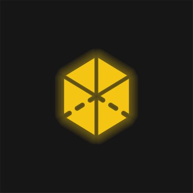 3D sarı parlak neon simgesi