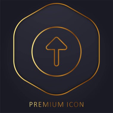 Arrow Up golden line premium logo or icon clipart