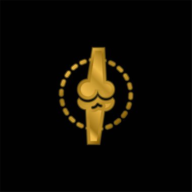 Kemik altın kaplama metalik simge veya logo vektörü