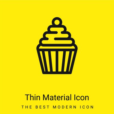 Kirazlı büyük kek. Minimum sarı malzeme ikonu.