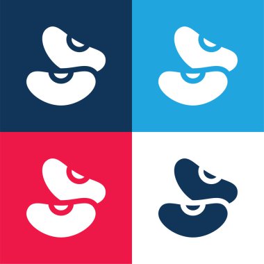 Fasulye mavisi ve kırmızı dört renk en küçük simge kümesi