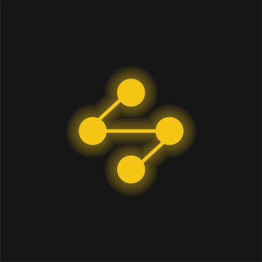 Analitik sarı parlak neon simgesi